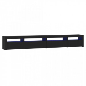 Comodă TV cu lumini LED, negru, 270x35x40 cm - V3152747V