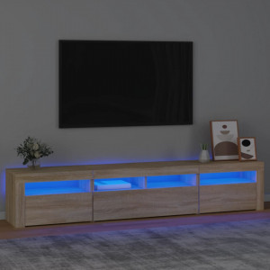 Comodă TV cu lumini LED, stejar sonoma, 210x35x40 cm - V3152732V - Img 2