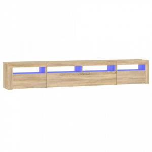 Comodă TV cu lumini LED, stejar sonoma, 240x35x40cm - V3152724V