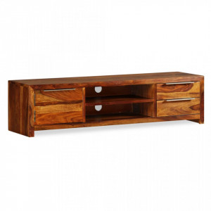 Comoda TV din lemn masiv de sheesham, 120 x 30 x 30 cm - V243945V - Img 1