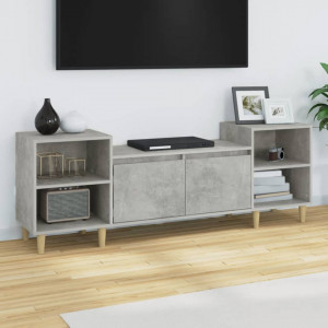 Comodă TV, gri beton, 160x35x55 cm, lemn prelucrat - V821192V - Img 2