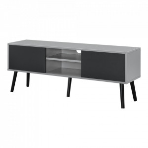 Comoda TV gri deschis/negru - P73649699 - Img 2