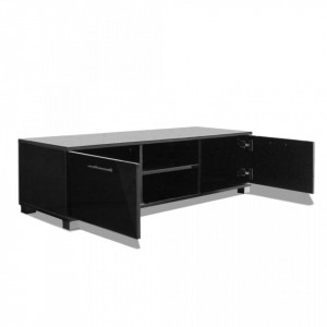 Comoda TV, negru extralucios, 120 x 40,3 x 34,7 cm - V243042V - Img 4