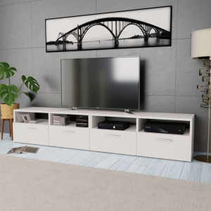 Comode TV 2 buc, lemn prelucrat, 95x35x36 cm, alb - V275110V - Img 2