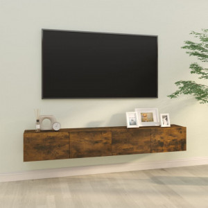 Comode TV, 2 buc., stejar fumuriu, 100x30x30 cm, lemn prelucrat - V820466V - Img 2