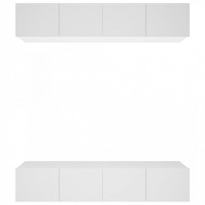 Comode TV, 4 buc., alb, 80x30x30 cm, lemn prelucrat - V3114182V