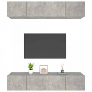 Comode TV, 4 buc., gri beton, 80x30x30 cm, lemn prelucrat - V3114185V - Img 4