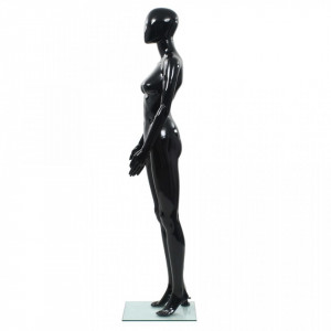 Corp manechin feminin, suport din sticla, Negru lucios 175 cm - V142929V - Img 4
