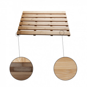 Covor antiderapant pentru baie, bambus natural lăcuit, 59x38x3 cm - TP272283 - Img 9