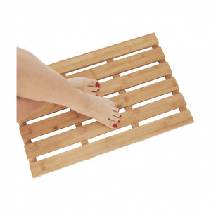 Covor antiderapant pentru baie, bambus natural lăcuit, 59x38x3 cm - TP272283 - Img 11