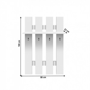 Cuier de perete, panel alb, 80x100x23 cm - TP147876 - Img 11