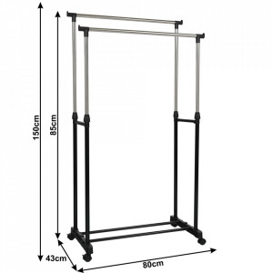 Cuier mobil, inox/plastic negru - TP97797 - Img 8