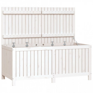 Cutie de depozitare grădină, alb, 147x68x64 cm, lemn masiv pin - V823851V
