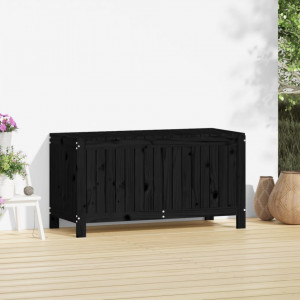 Cutie de depozitare grădină, negru, 115x49x60 cm lemn masiv pin - V823840V - Img 3