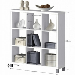 Dulap biblioraft, alb, 111x29x83 cm - TP69942 - Img 5