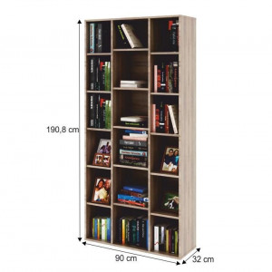 Dulap biblioraft înalt, sonoma,90x190,8x32 cm - TP186181 - Img 6