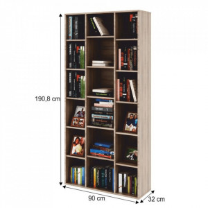 Dulap biblioraft înalt, sonoma,90x190,8x32 cm - TP186181 - Img 9