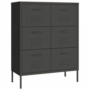 Dulap cu sertare, antracit, 80x35x101,5 cm, oțel - V336150V