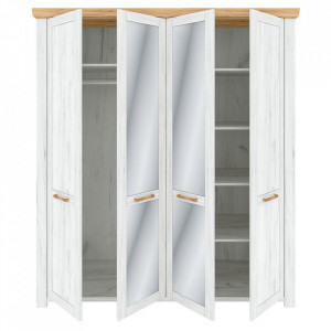 Dulap cu spaţiu pt. umeraşe Q, culoarea stejar craft auriu și culoarea stejar craft alb - TP264015 - Img 3