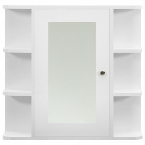 Dulap de baie cu oglinda, alb, 66 x 17 x 63 cm, MDF - V323601V - Img 4