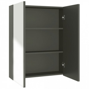 Dulap de baie cu oglindă, gri, 60x15x75 cm, MDF - V331527V