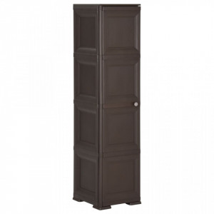 Dulap din plastic, 40x43x164 cm, maro, design de lemn - V340602V - Img 2