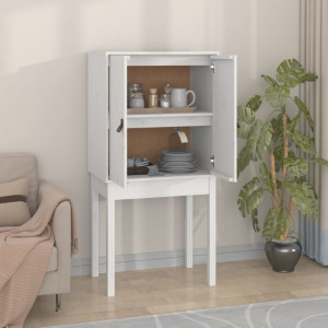 Dulap înalt, alb, 60x40x120 cm, lemn masiv de pin - V821745V - Img 2