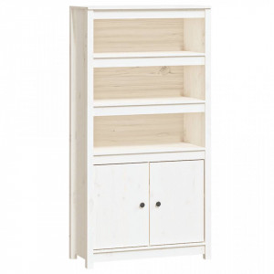 Dulap înalt, alb, 80x35x154 cm, lemn masiv de pin - V823520V