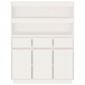 Dulap înalt, alb, 89x40x116,5 cm, lemn masiv de pin - V818216V - Img 3