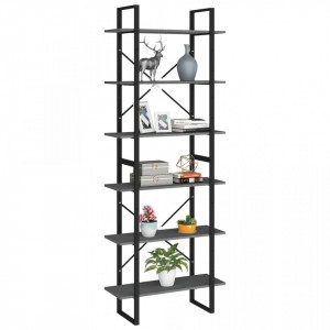 Dulap înalt, gri, 80x30x210 cm, lemn masiv de pin - V806544V - Img 3