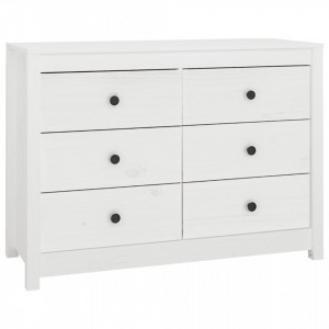 Dulap lateral, alb, 100x40x72 cm, lemn masiv de pin - V821765V - Img 1