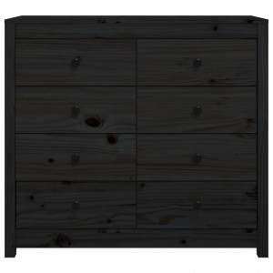 Dulap lateral, negru, 100x40x90 cm, lemn masiv de pin - V821773V - Img 4