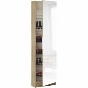 Dulap, pantofar cu oglindă, sonoma, 50x20x180 cm - TP42401