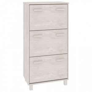 Dulap pantofi, alb, 59,5x35x117 cm, lemn masiv de pin - V340513V - Img 1