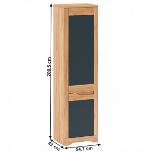 Dulap V1, stânga, culoarea stejar craft auriu și gri grafit - TP264041 - Img 4