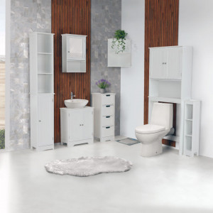 Dulăpior deasupra la WC, alb, 65x22,5x155 cm - TP228317 - Img 2