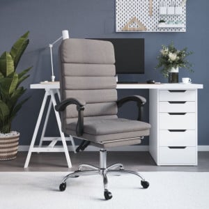 Fotoliu de birou rabatabil cu masaj, gri taupe, textil - V349723V - Img 2