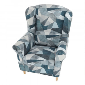 Fotoliu, material gri-albastru cu model - TP211117 - Img 12