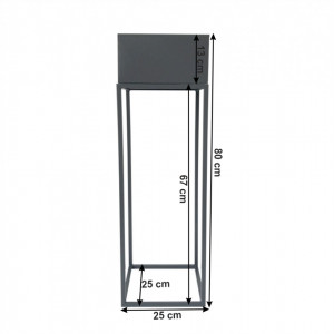 Ghiveci de flori din metal multifuncţional, gri închis - TP237380 - Img 20