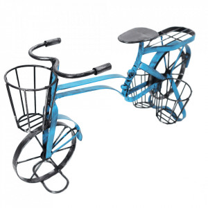 Ghiveci RETRO în formă de bicicletă, negru / albastru - TP285287 - Img 3