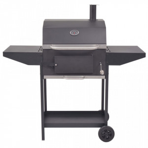 Gratar barbecue cu carbuni, afumatoare si raft jos, negru - V43048V - Img 4