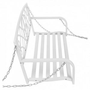 Leagăn metalic de grădină, alb, 127 cm - TP301288 - Img 10