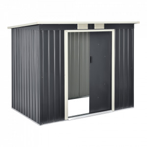 Magazie gradina cu usi glisante, 213 x 130 x 173 cm, gri inchis - P74678430 - Img 4