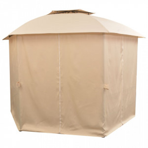Marchiză pavilion de grădină, perdele, hexagonal, 360x265 cm - V43166V - Img 3