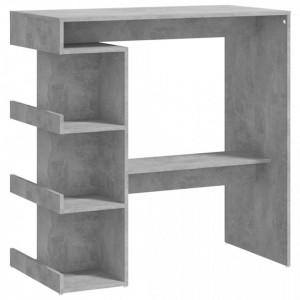 Masă bar cu raft de depozitare, gri beton, 100x50x101,5 cm, PAL - V809453V