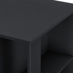 Masa bar Danderyd S, 120 x 60 x 105,5 cm, PAL melaminat, negru, cu trei rafturi - P73294018 - Img 3