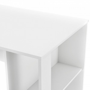 Masa bar Danderyd W, 120 x 60 x 105,5 cm, PAL melaminat, alb, cu trei rafturi - P73294017 - Img 3