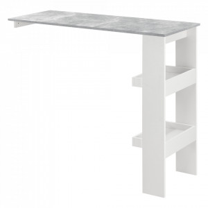 Masa bar montabila pe perete, alb/efect beton - P73294016