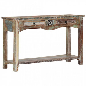 Masa consola, 120 x 40 x 75 cm, lemn masiv reciclat - V247925V - Img 1