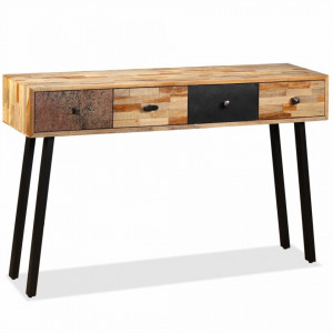 Masa consola Lemn masiv de tec reciclat 120x30x76 cm - V245403V - Img 2